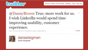 LinkedIn tweet