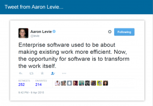 Tweet: Software is Transforming Work